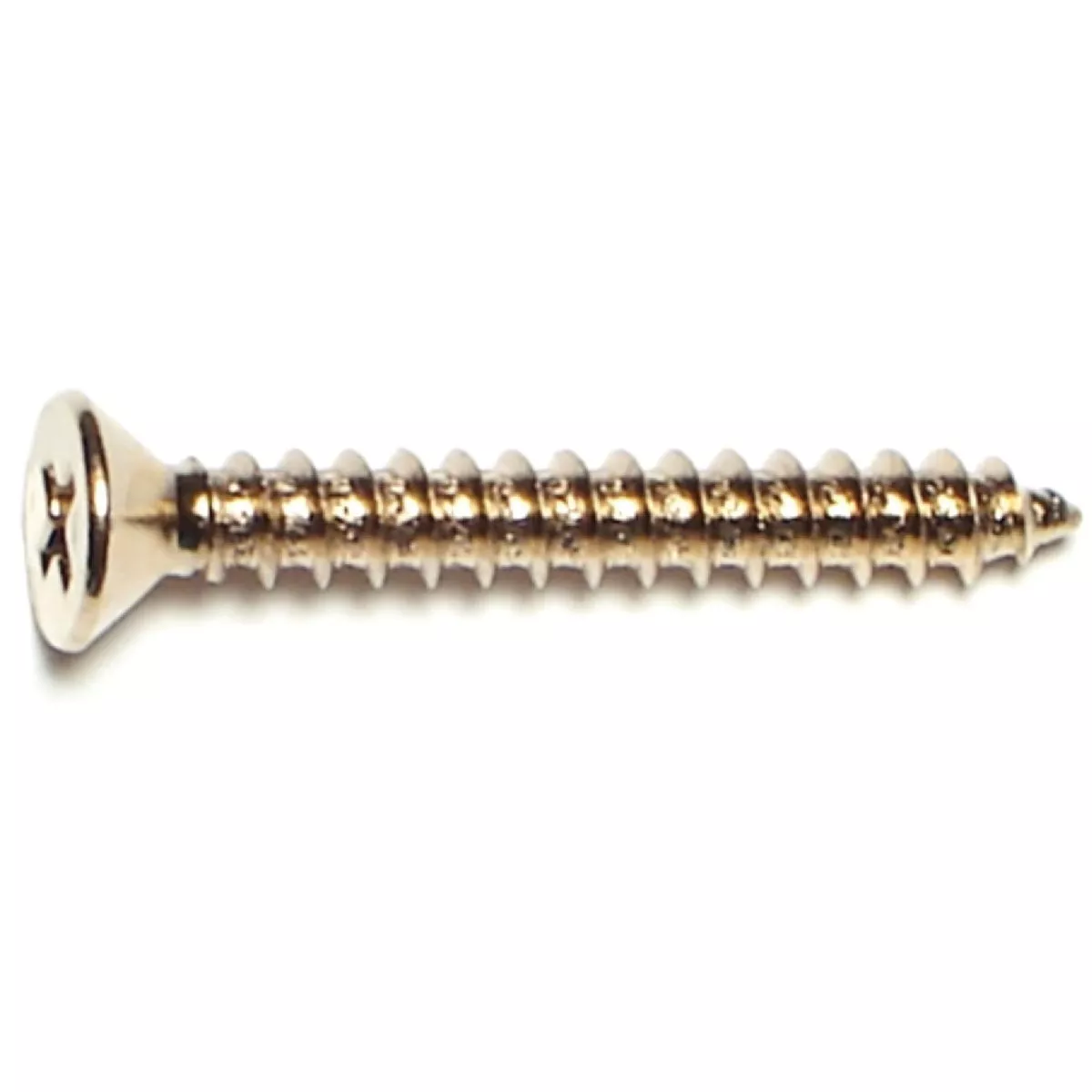 Midwest Fastener #8 x 1-1/4 In. Brass Plated Steel Phillips Flat Head Sheet Metal Screws