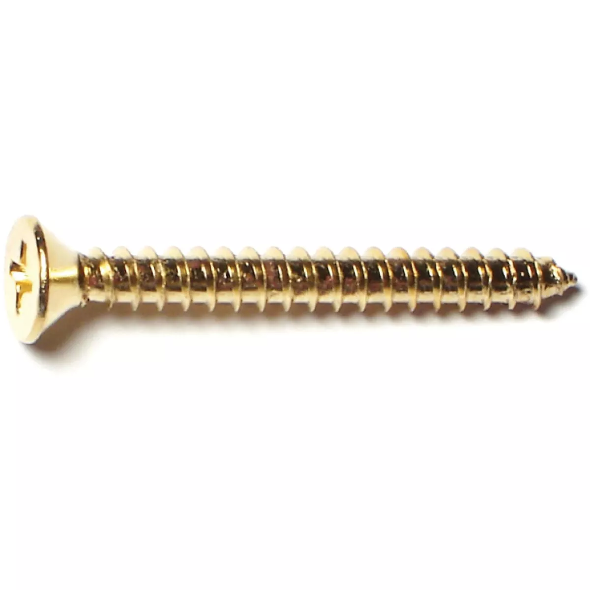 Midwest Fastener #8 x 1-1/2 In. Brass Plated Steel Phillips Flat Head Sheet Metal Screws