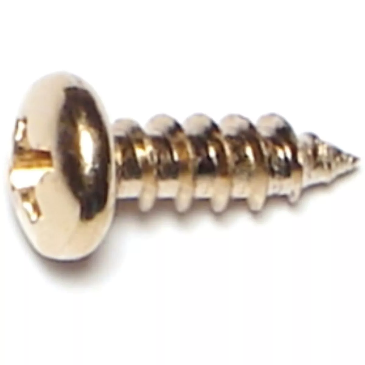 Midwest Fastener #8 x 1/2 In. Brass Plated Steel Phillips Pan Head Sheet Metal Screws (20 Ct.) - photo 2