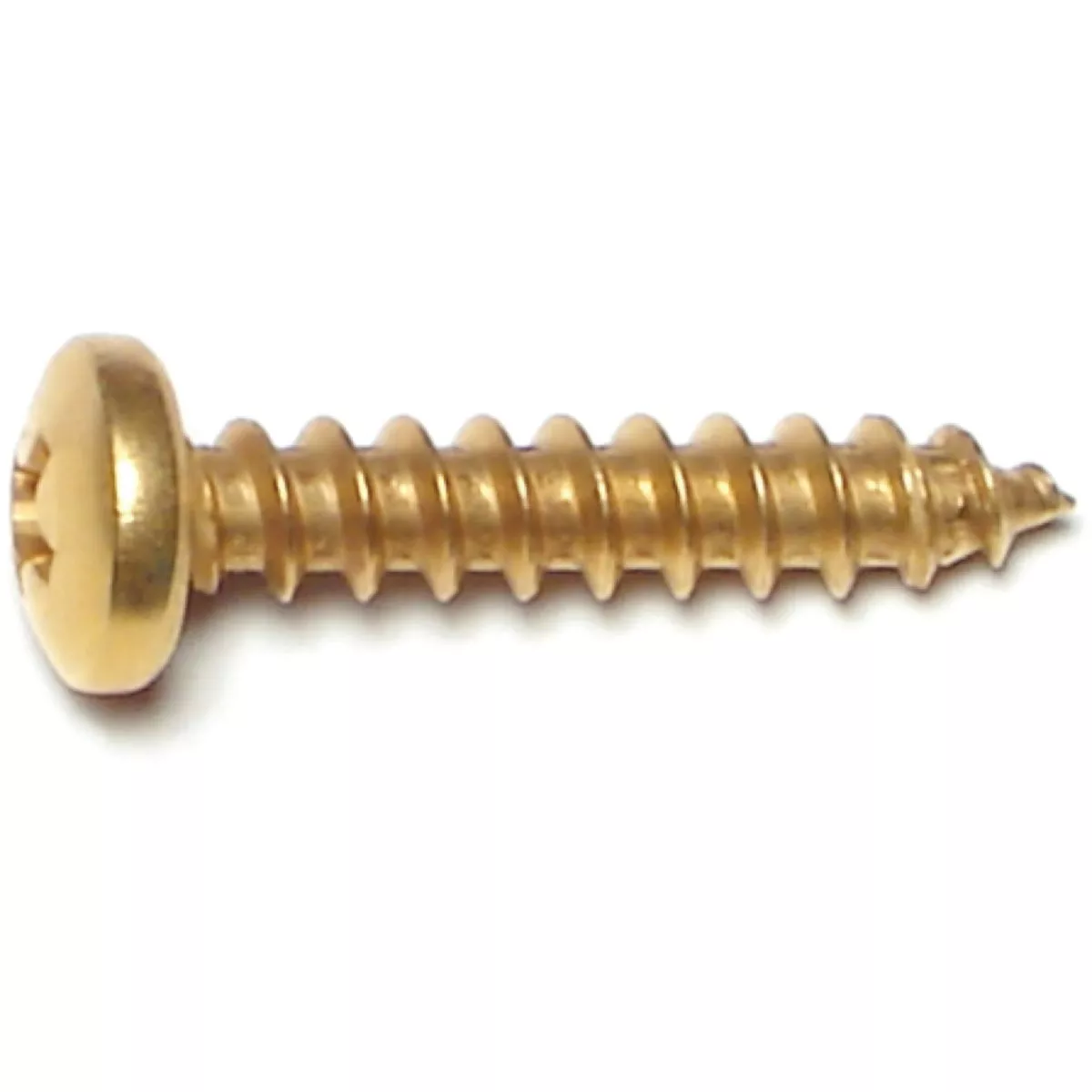 Midwest Fastener #10 x 1 In. Brass Plated Steel Phillips Pan Head Sheet Metal Screws