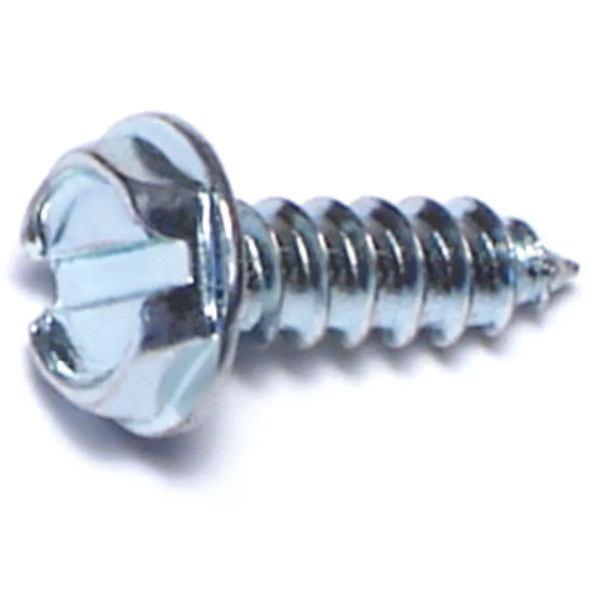 Midwest Fastener #4 x 3/8 In. Zinc Plated Steel Slotted Hex Washer Head Type B Sheet Metal Screws