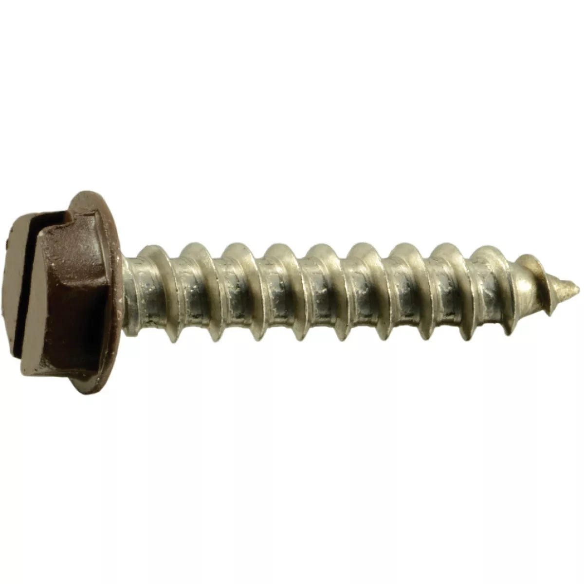 Midwest Fastener #10 x 1 In. Brown Painted 18-8 Stainless Steel Hex Washer Head Sheet Metal Screws (12 Ct.)-
