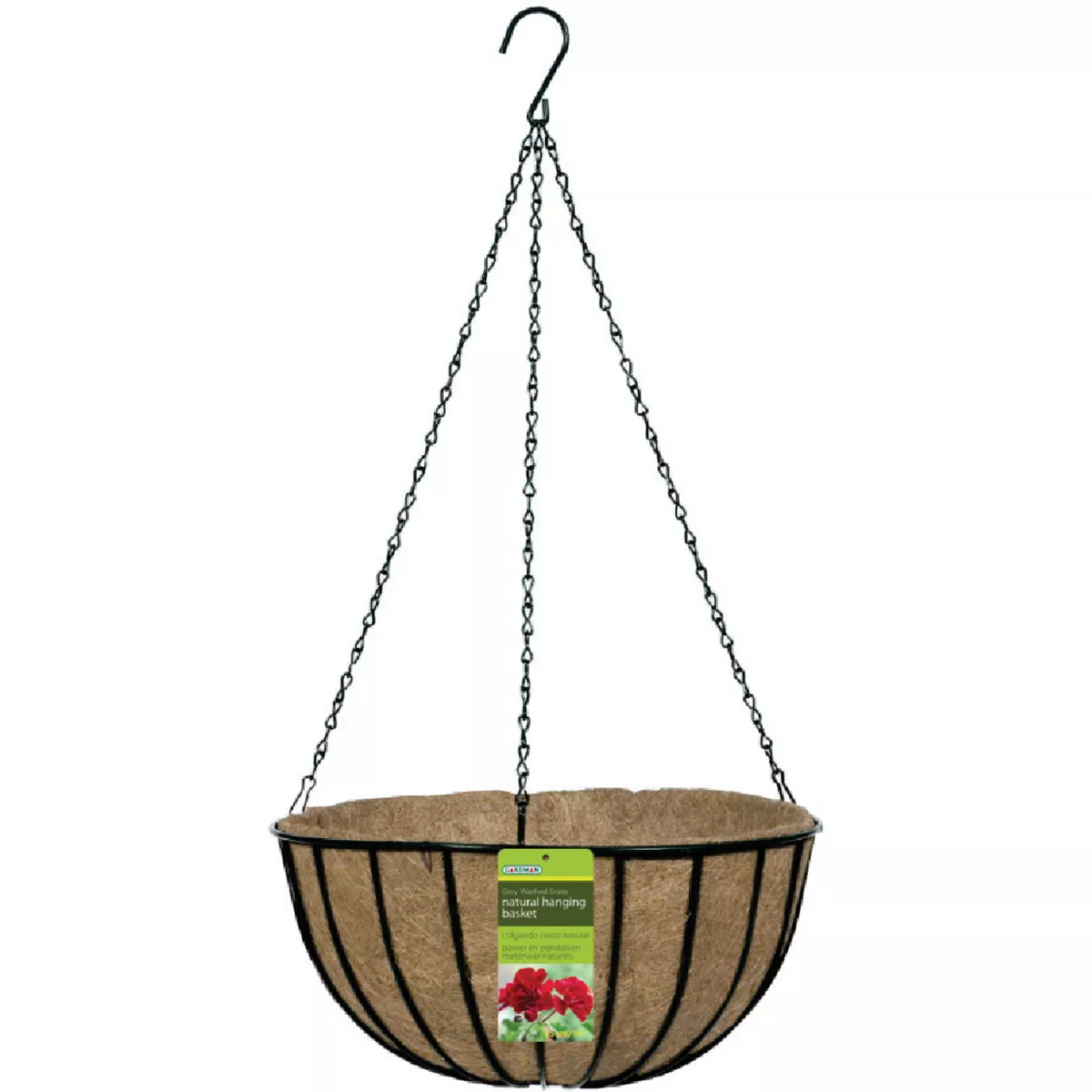 Gardman 14 In. Black Steel Frame Hanging Plant Basket