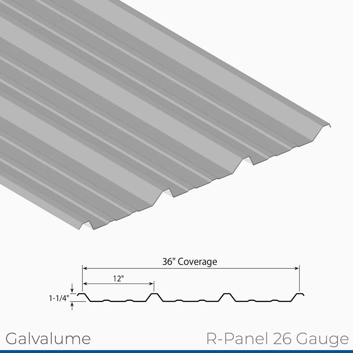 Metal Sales Galvalume 3 Ft. R-Panel