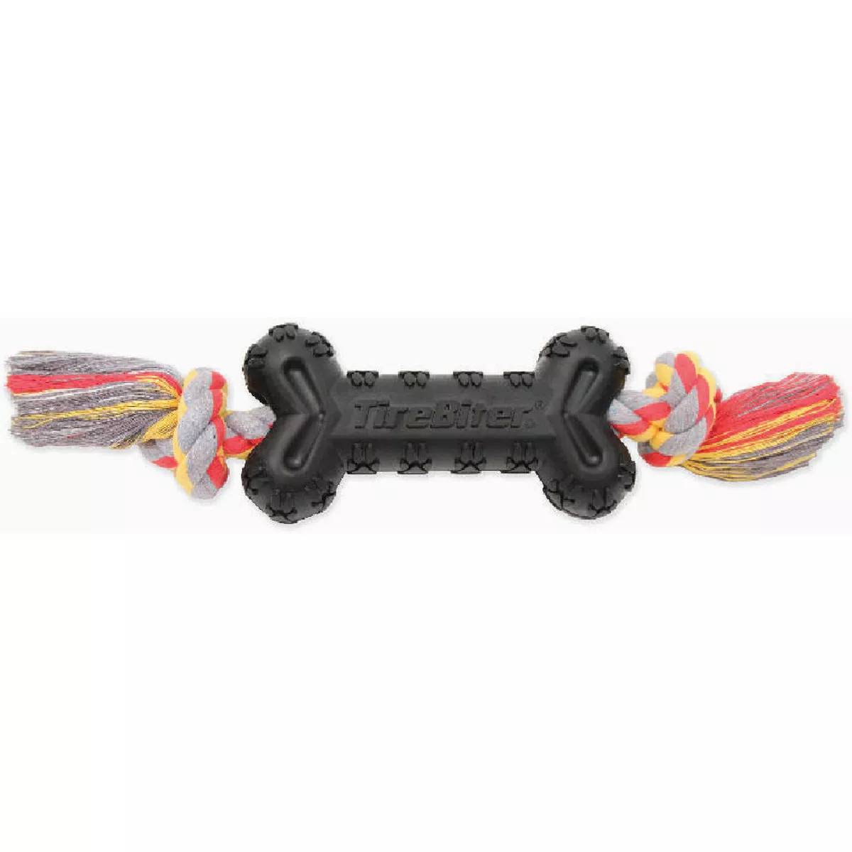 Mammoth Tirebiter 16 In. Bone with Rope Large Dog Toy