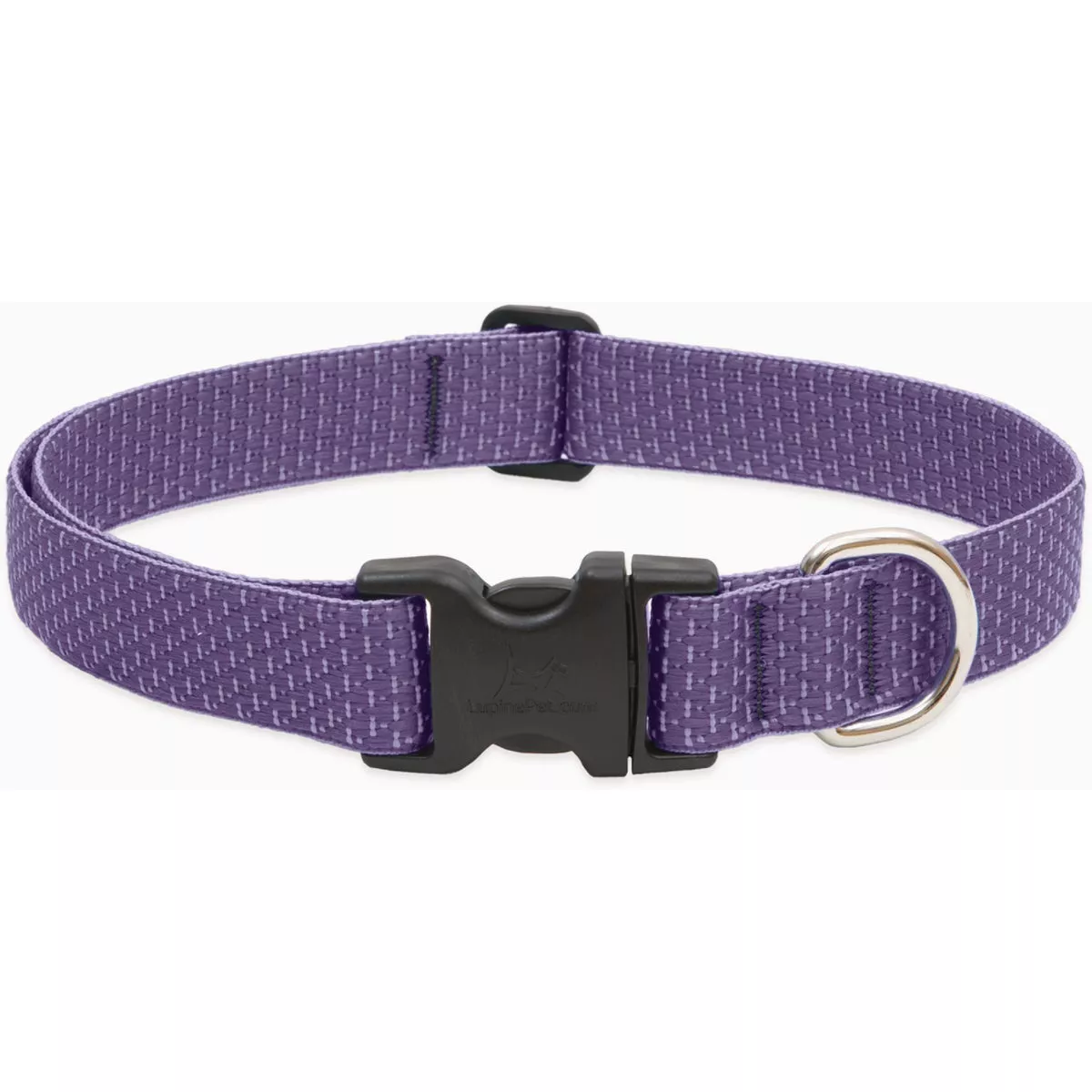 Lupine Lilac Adjustable 12 to 20 In. Medium to Large Dog Eco-Woven Webbing Dog Collar