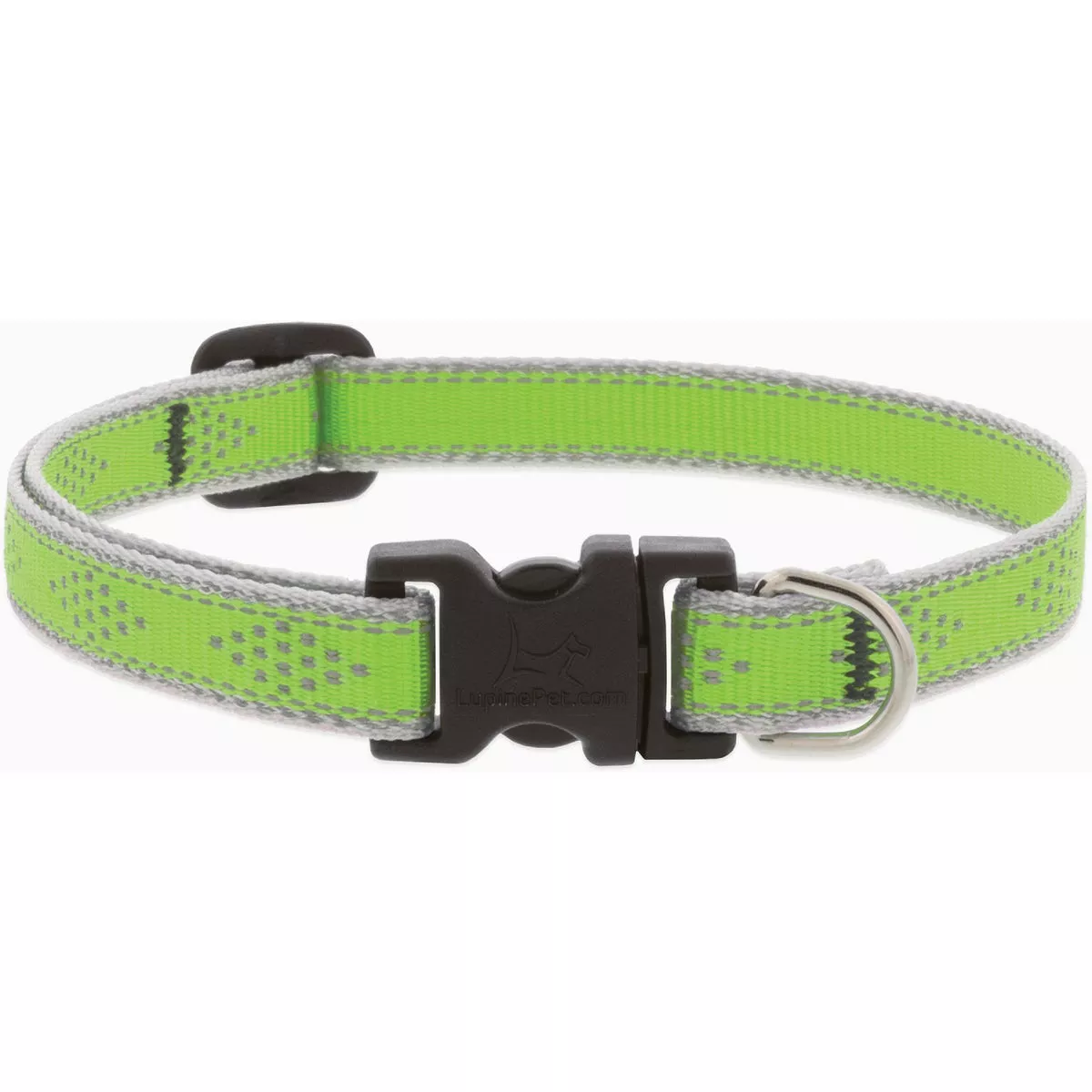 Lupine Reflective 10 to 16 In. Puppy & Small Dog Green Diamond Dog Collar