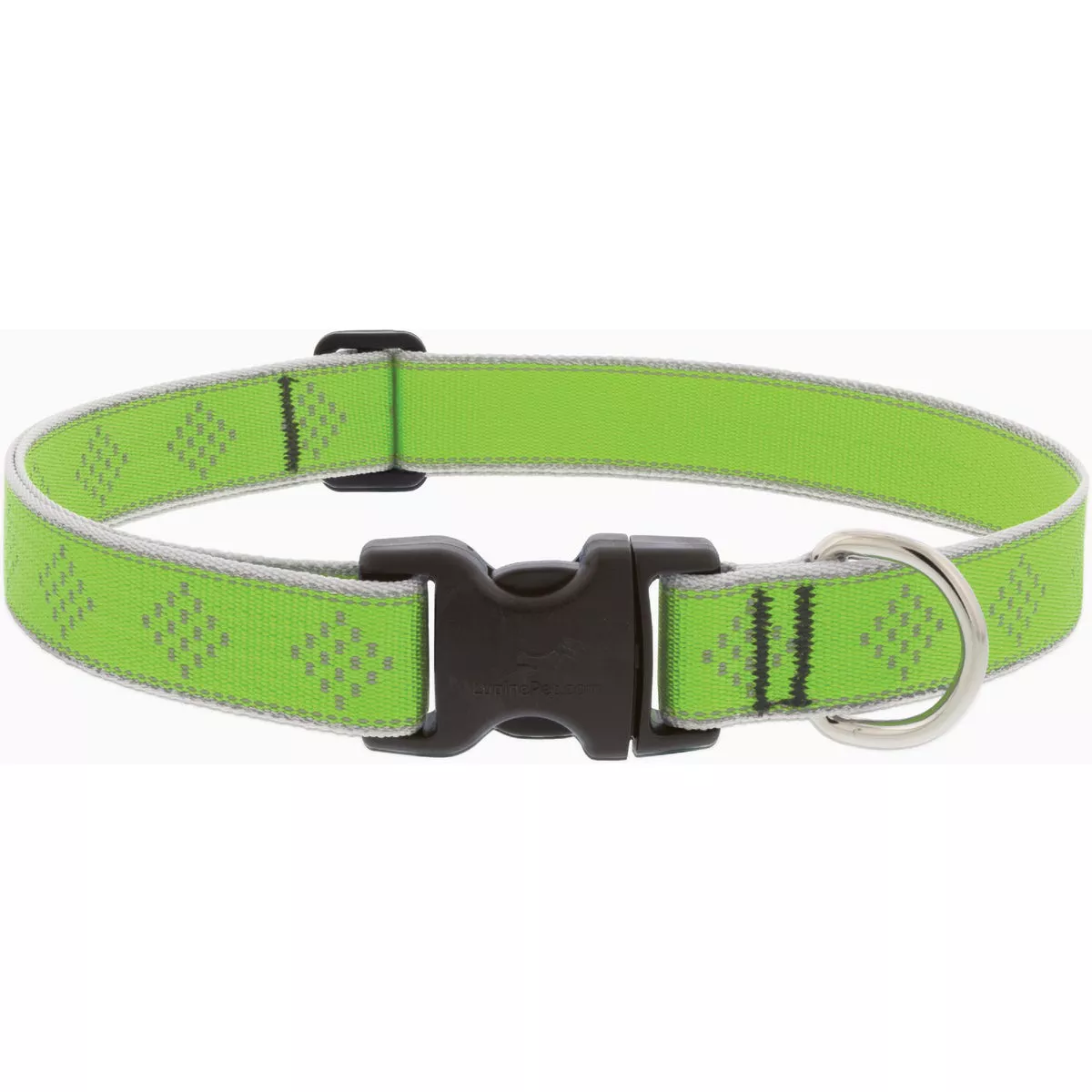 Lupine Reflective 16 to 28 In. Medium to Large Dog Green Diamond Dog Collar