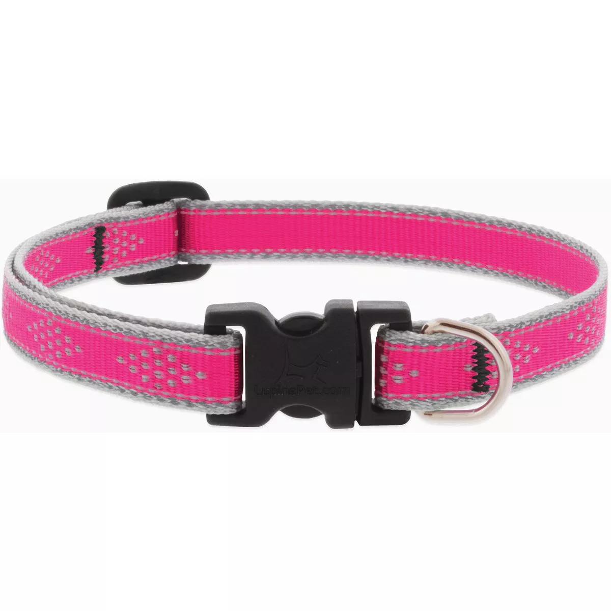 Lupine Reflective 10 to 16 In. Puppy & Small Dog Pink Diamond Dog Collar