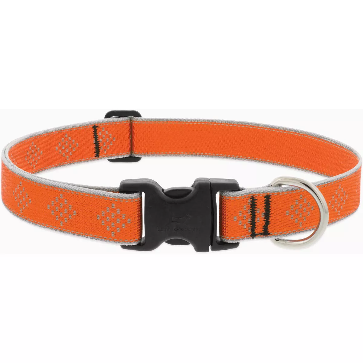 Lupine Reflective 12 to 20 In. Medium to Large Dog Orange Diamond Dog Collar