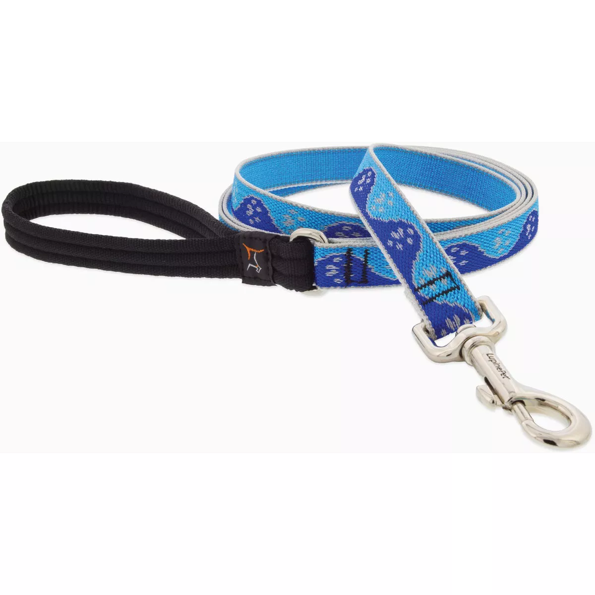 Lupine 3/4 In. x 6 Ft. Reflective Small to Medium Dog Blue Paw Dog Leash