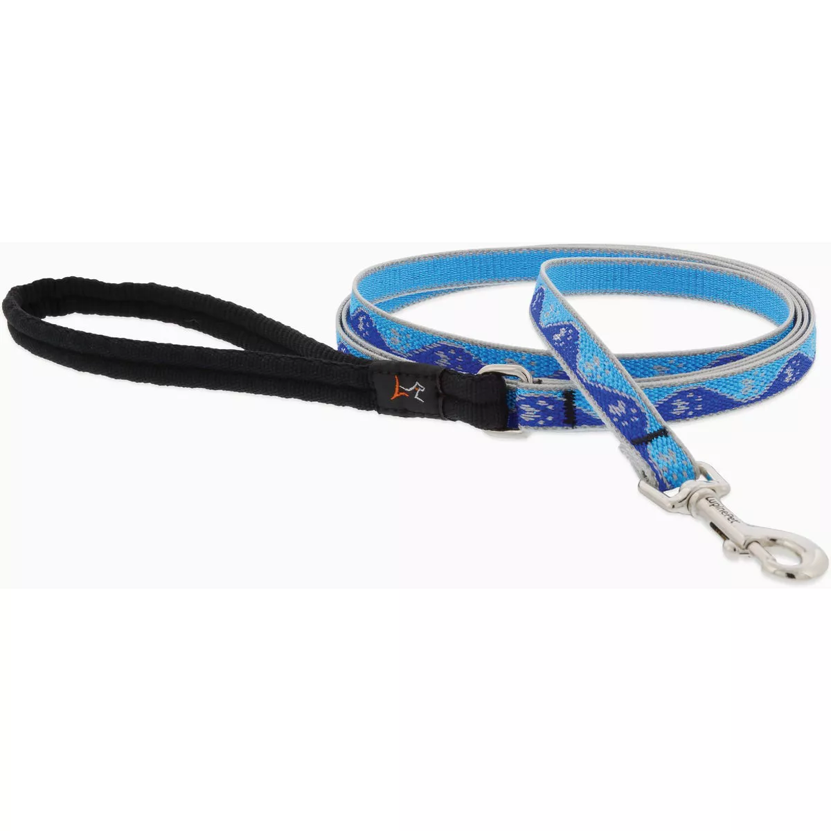Lupine 1/2 In. x 6 Ft. Reflective Small Dog Blue Paw Dog Leash