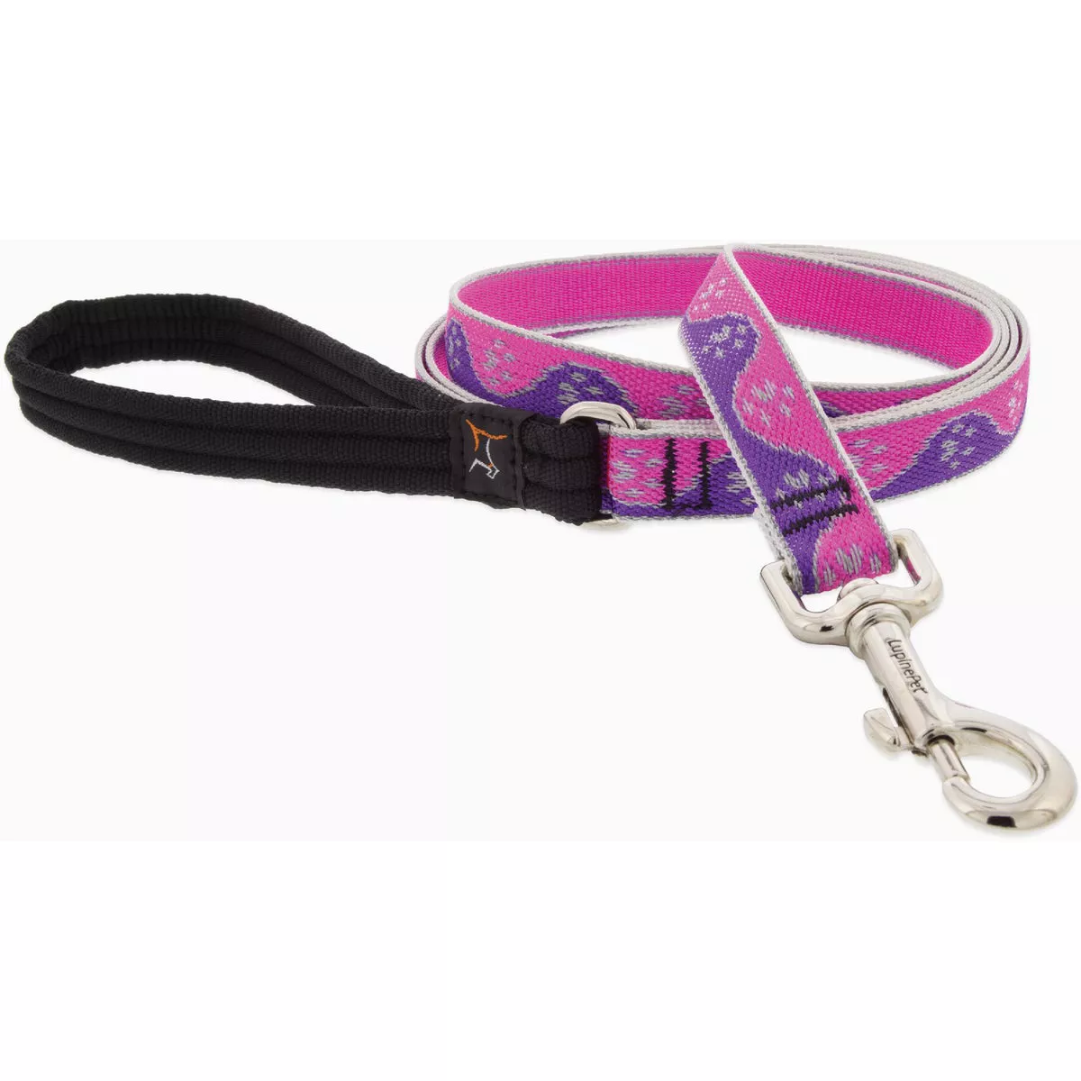 Lupine 3/4 In. x 6 Ft. Reflective Small to Medium Dog Pink Paw Dog Leash