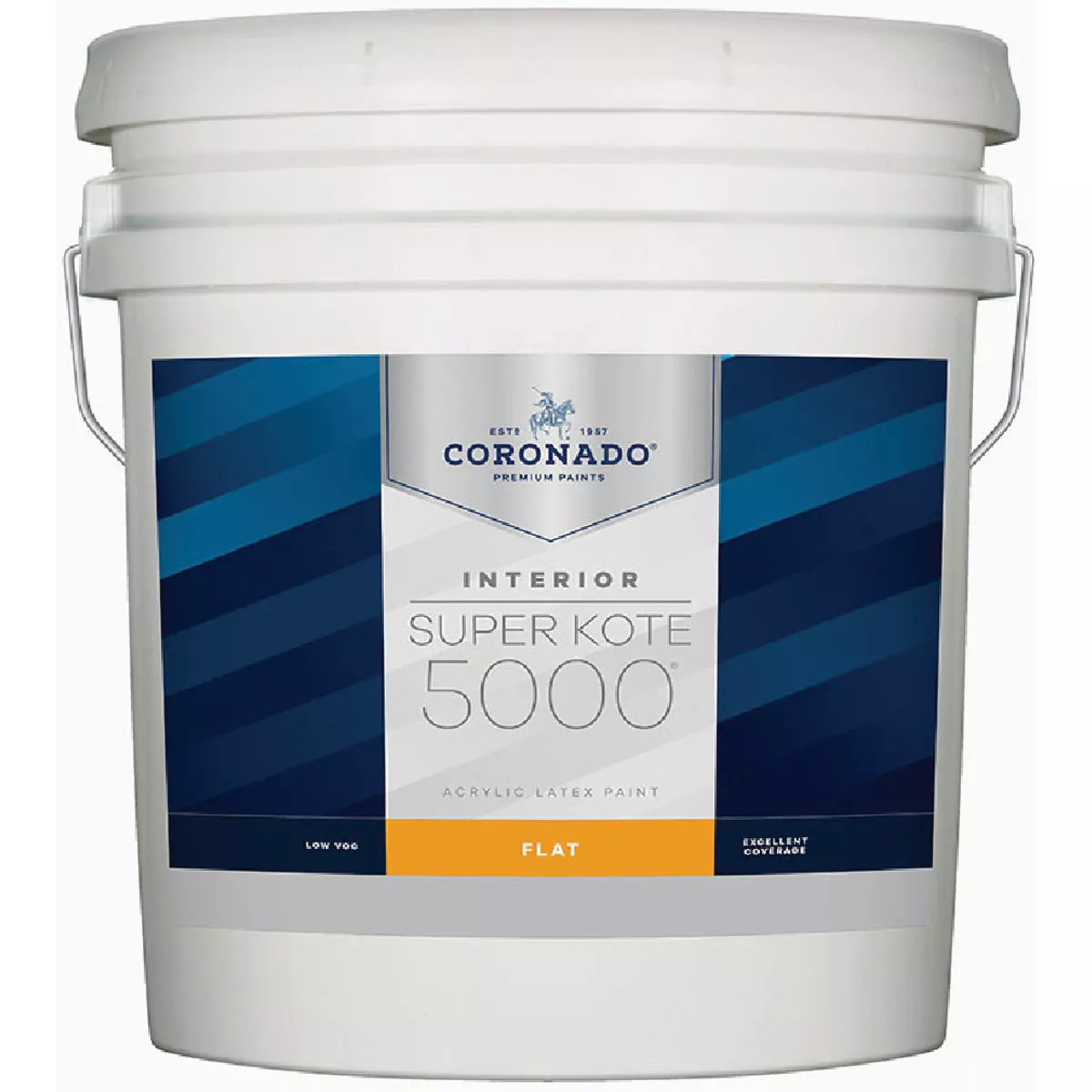 Coronado Super Kote 5000 Acrylic Latex Flat Interior Paint, White, 5 Gal.
