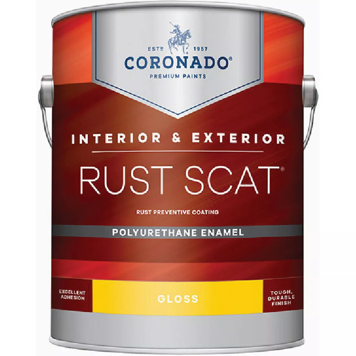 Coronado Rust Scat Polyurethane Gloss Interior/Exterior Enamel, Battleship Gray, 1 Qt.