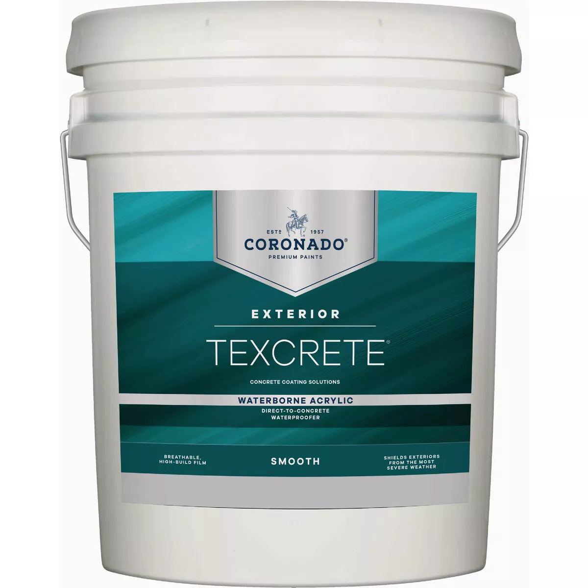 Coronado Texcrete Waterborne Acrylic Flat Masonry Waterproofer, White, 5 Gal.