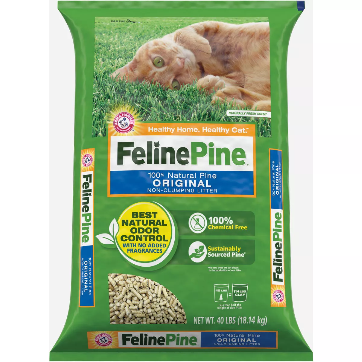 Feline Pine Original 40 Lb. Original Non-Clumping Cat Litter