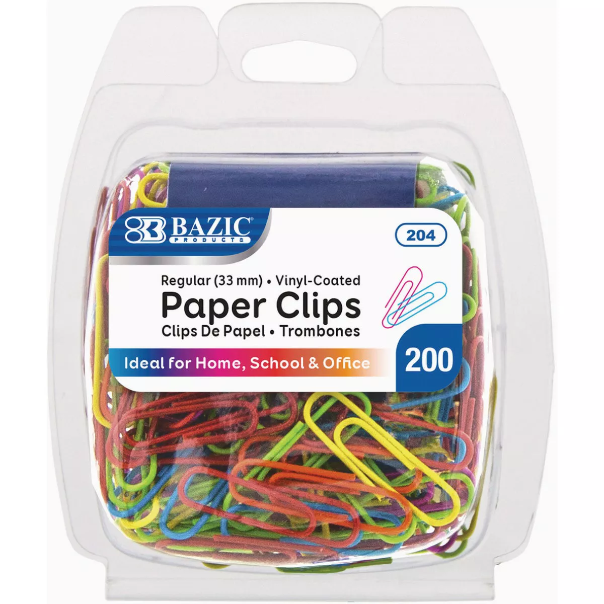 Bazic Products No.1 Regular Color Paper Clips (200-Pack)