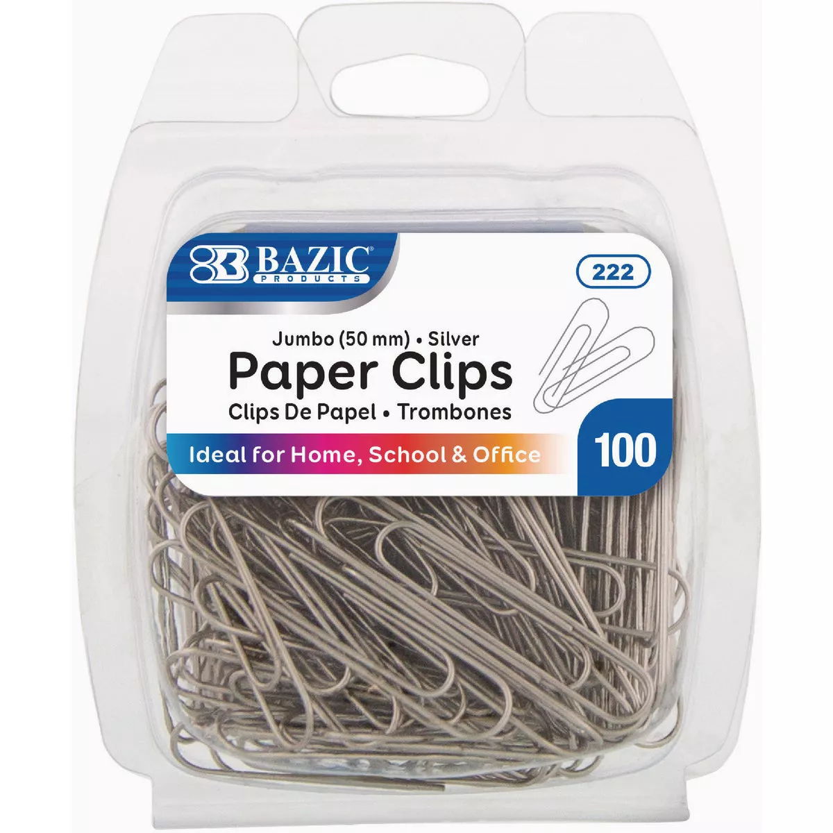 Bazic Products Jumbo 2 In. Silver Paper Clip (100-Pack)-