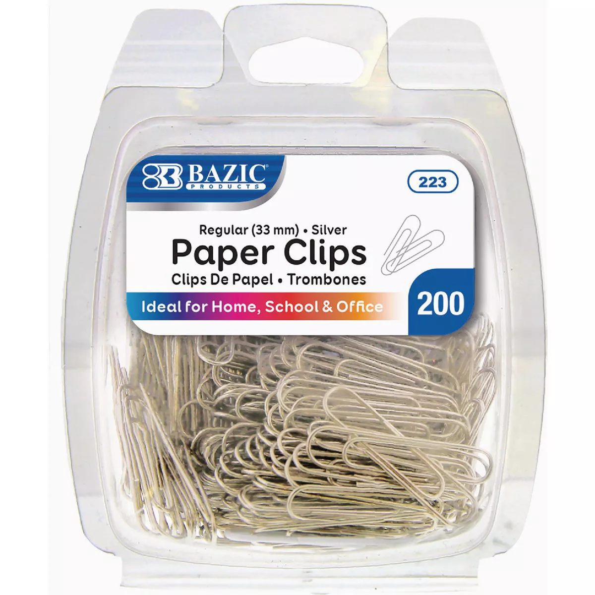 Bazic Products No.1 Regular Silver Paper Clips (200-Pack)