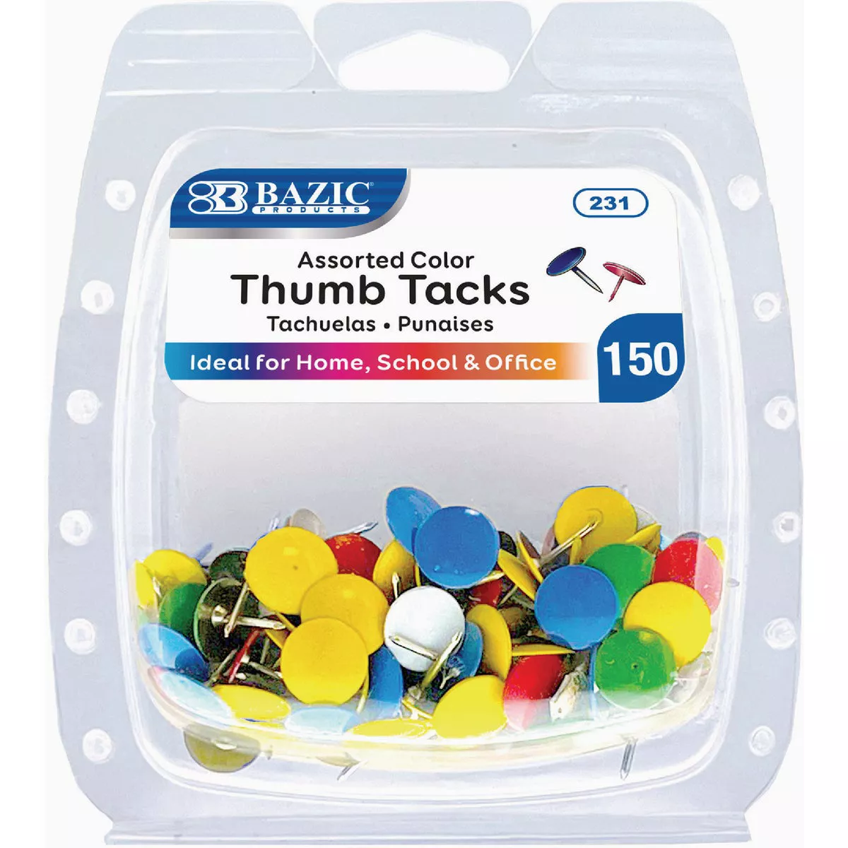 Bazic Products Assorted Color Thumb Tack (150-Pack) | True Value Hardware