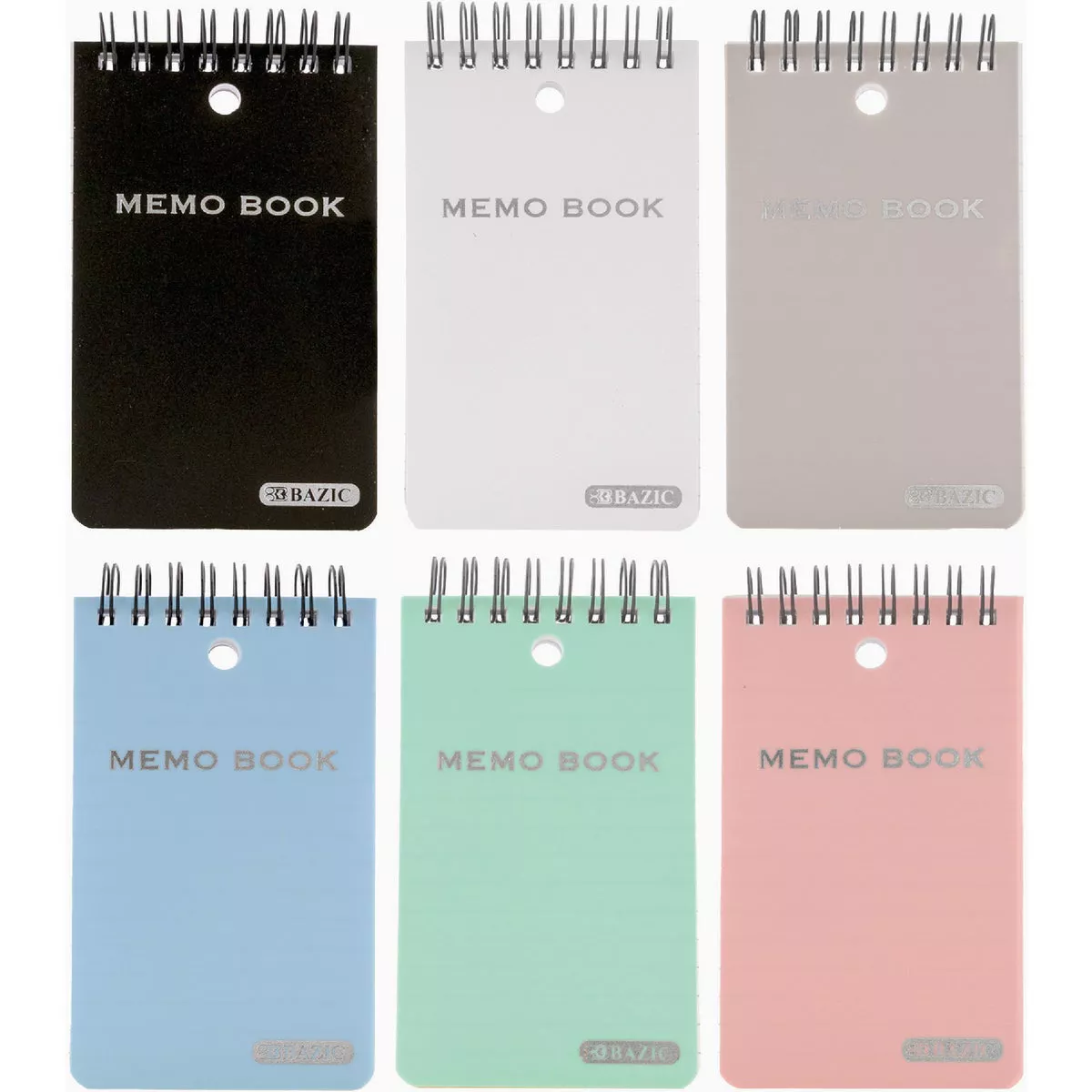 Bazic Products 100 Ct. 3 In. x 5 In. Top Bound Poly Spiral Memo Books