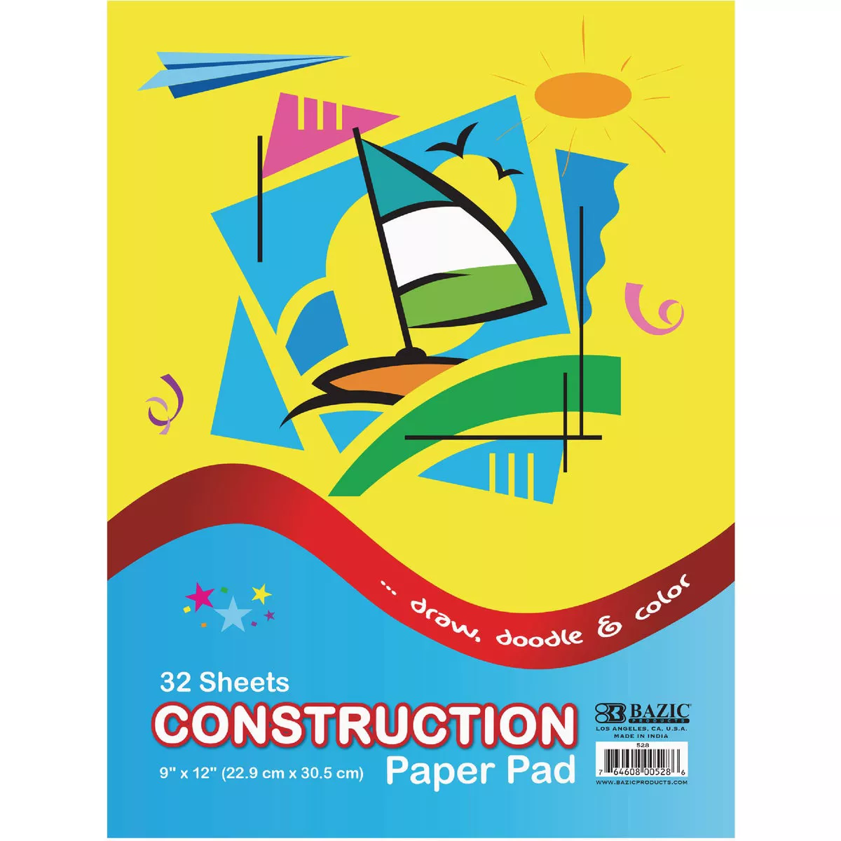 Bazic Products 9 In. x 12 In. Assorted Color Construction Paper (32 Sheets)