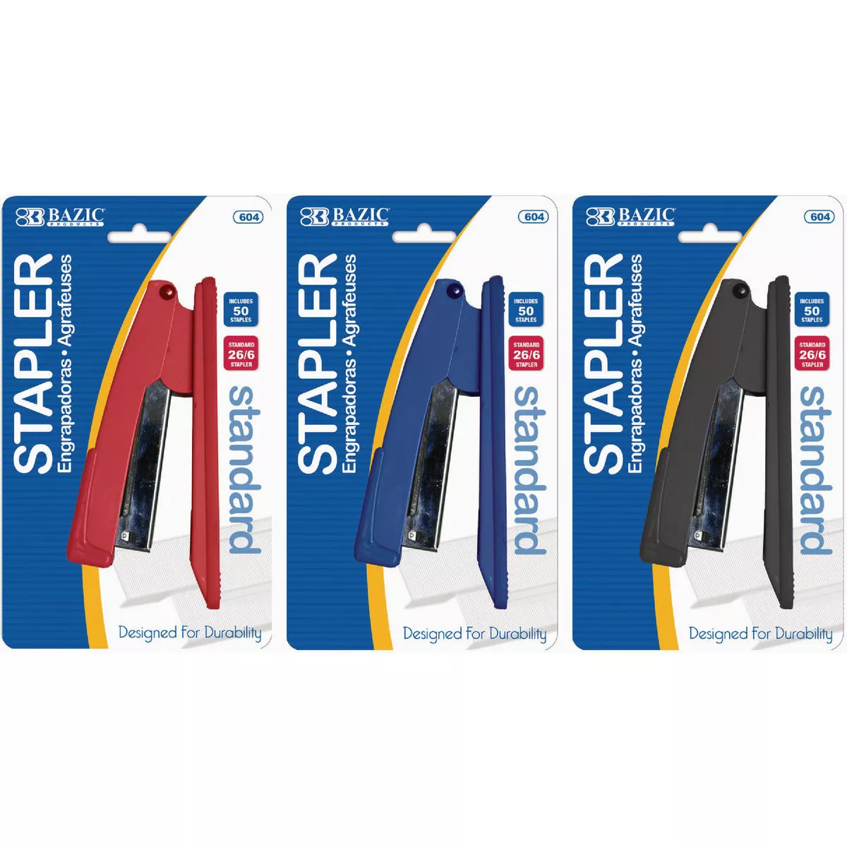 Bazic Products 26/6 Staple 20-Sheet Capacity Standard Desk Stapler-