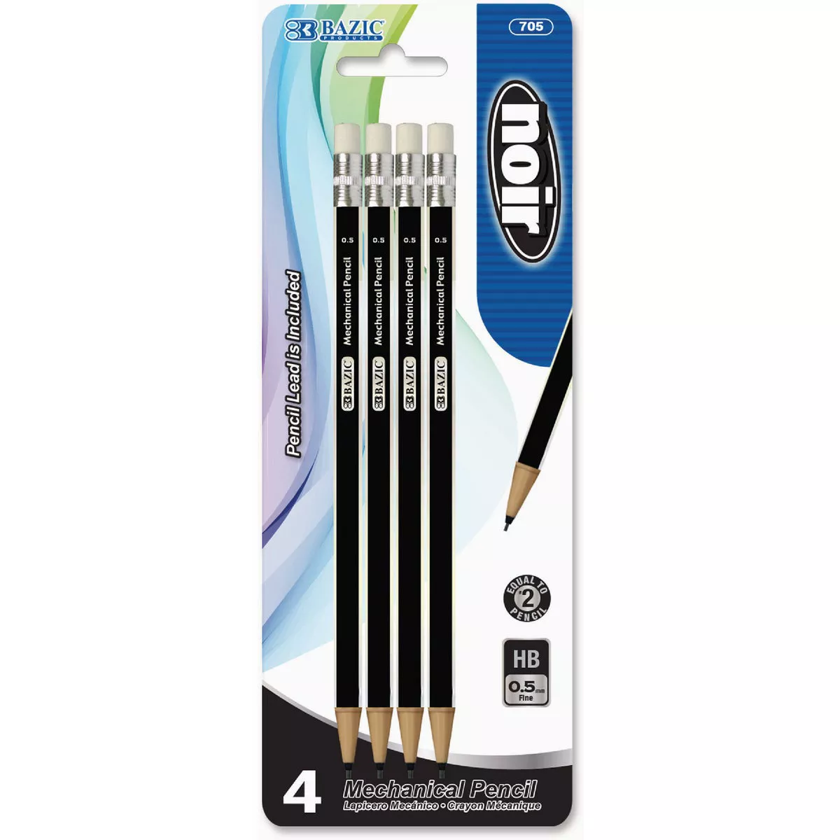 Bazic Products Noir 0.5 mm Mechanical Pencil (4-Pack)