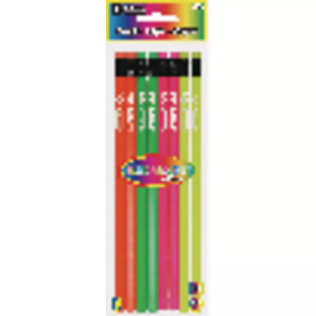Bazic Products Fluorescent Wood Pencil with Eraser (8-Pack)