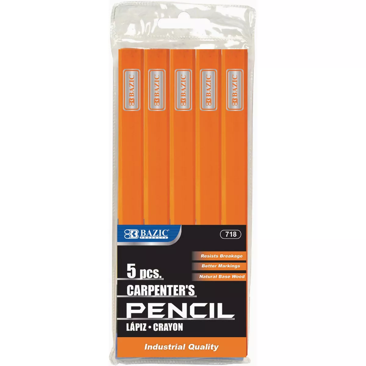 Bazic Products Carpenter's Pencil (5-Pack)