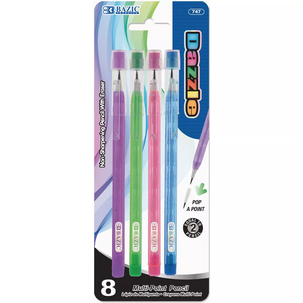 Bazic Products Dazzle Multi-Point Pencil (8-Pack)-