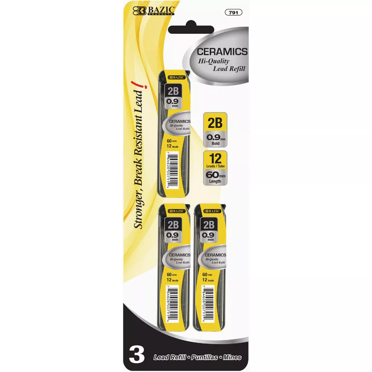 Bazic Products 12 Ct. 0.9 mm Ceramics High-Quality Mechanical Pencil Lead (3-Pack)