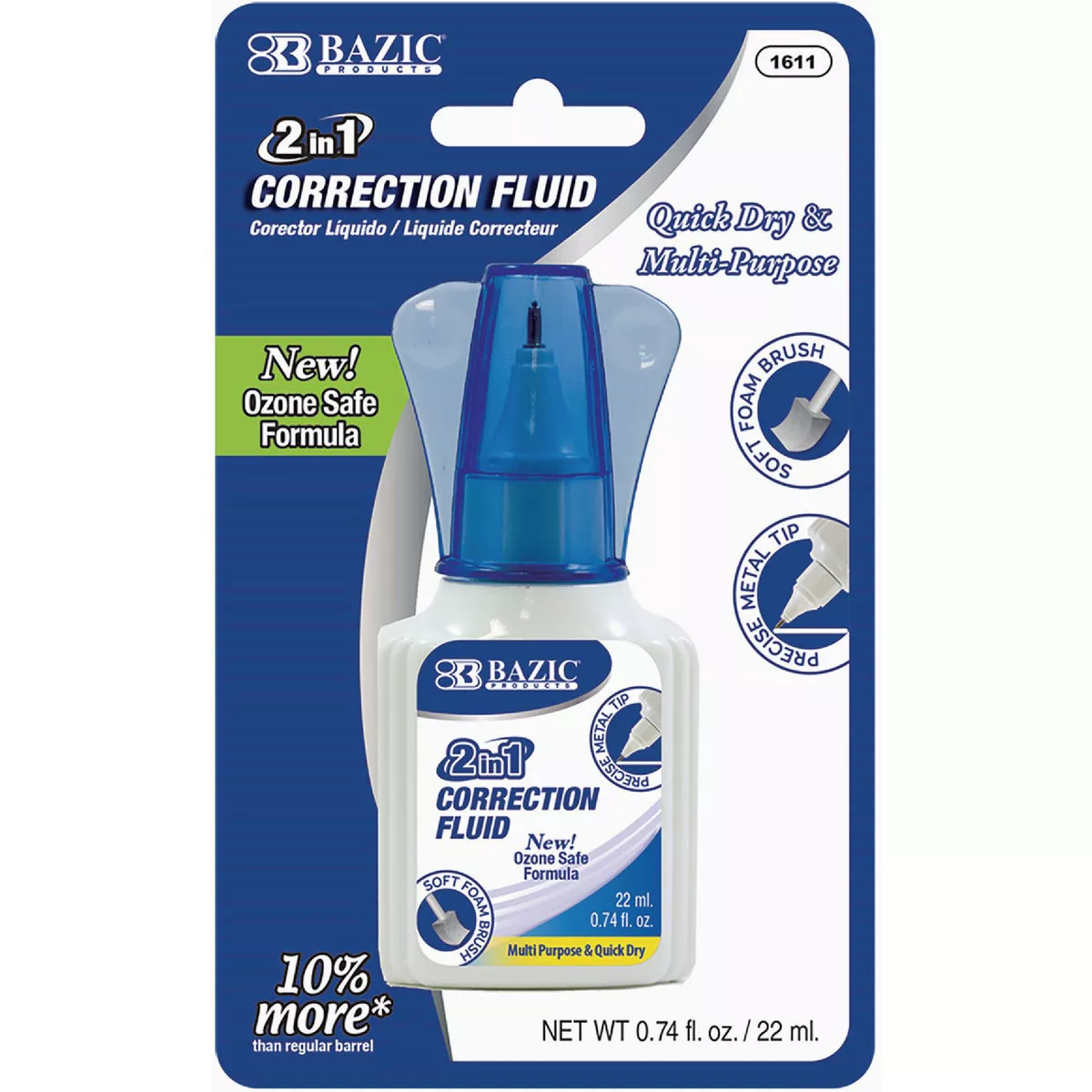 Bazic Products 0.74 Oz. Foam Brush & Pen Tip Correction Fluid