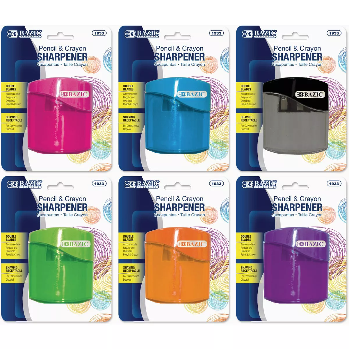 Bazic Products Dual Blades Sharpener with Square Receptacle