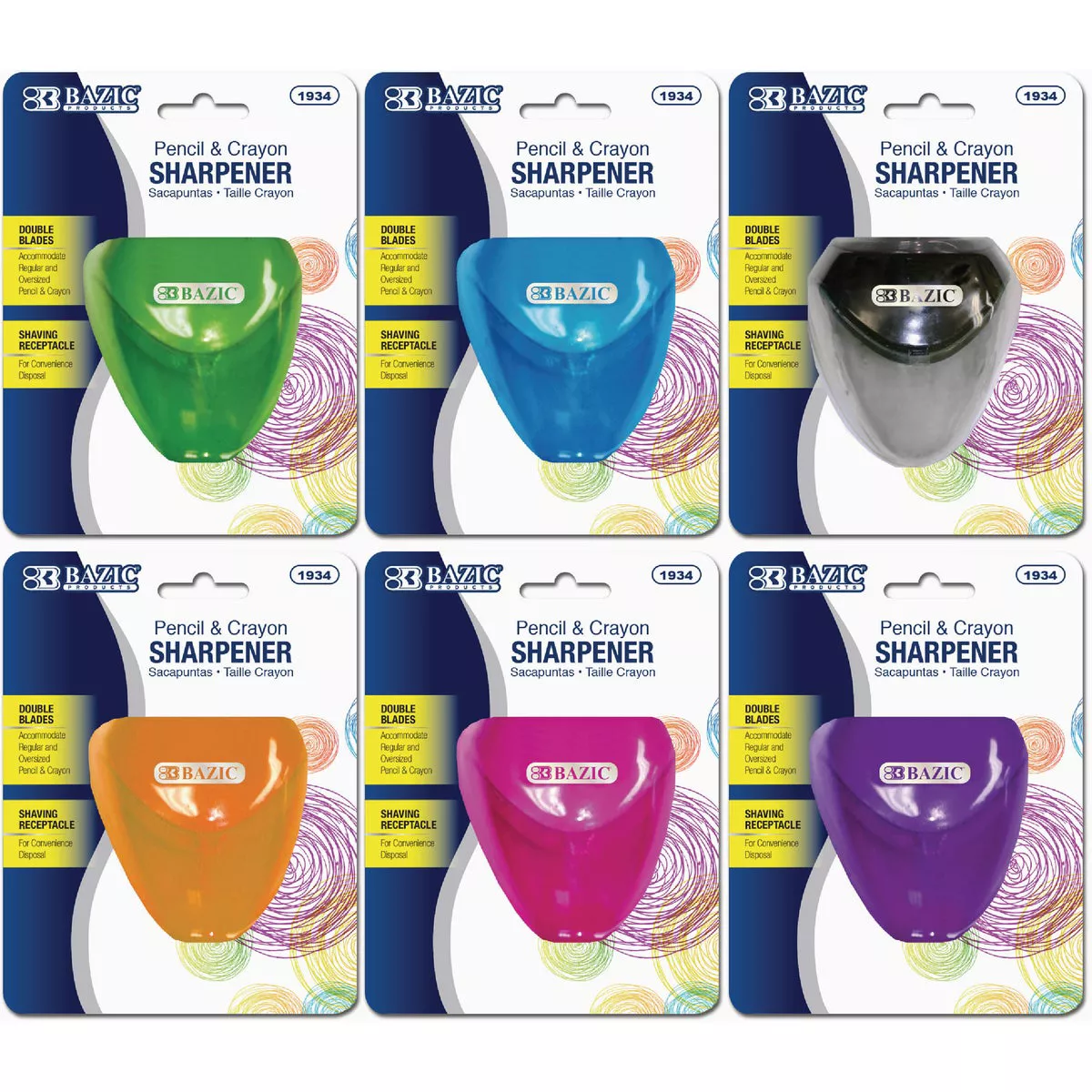 Bazic Products Dual Blades Sharpener with Triangle Receptacle