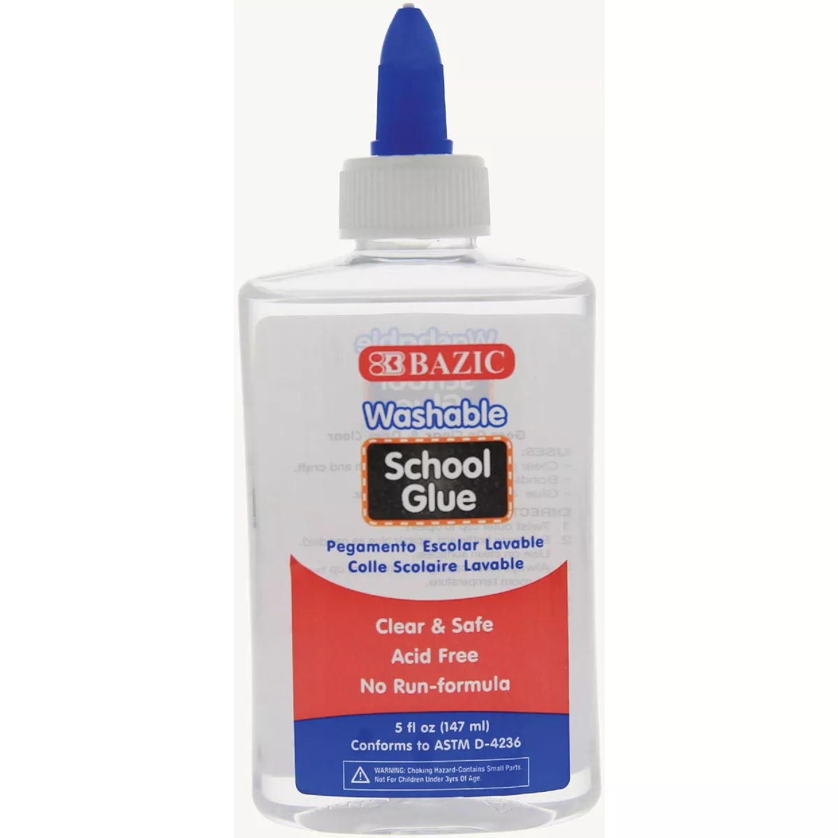 Bazic Products 5 Fl. Oz. (147 mL) Washable Clear School Glue