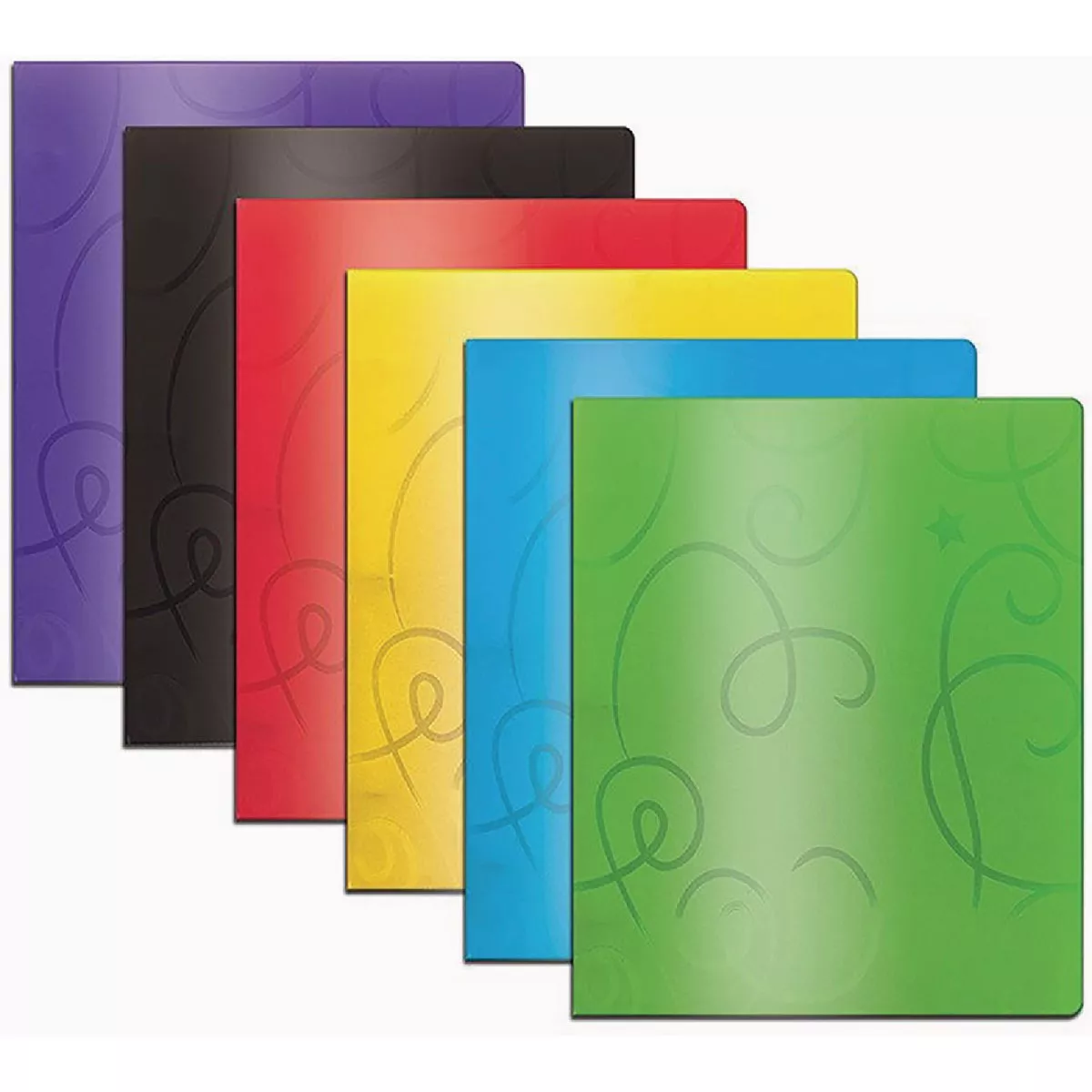 Bazic Products Swirl Embossed 2-Pocket Poly Portfolio