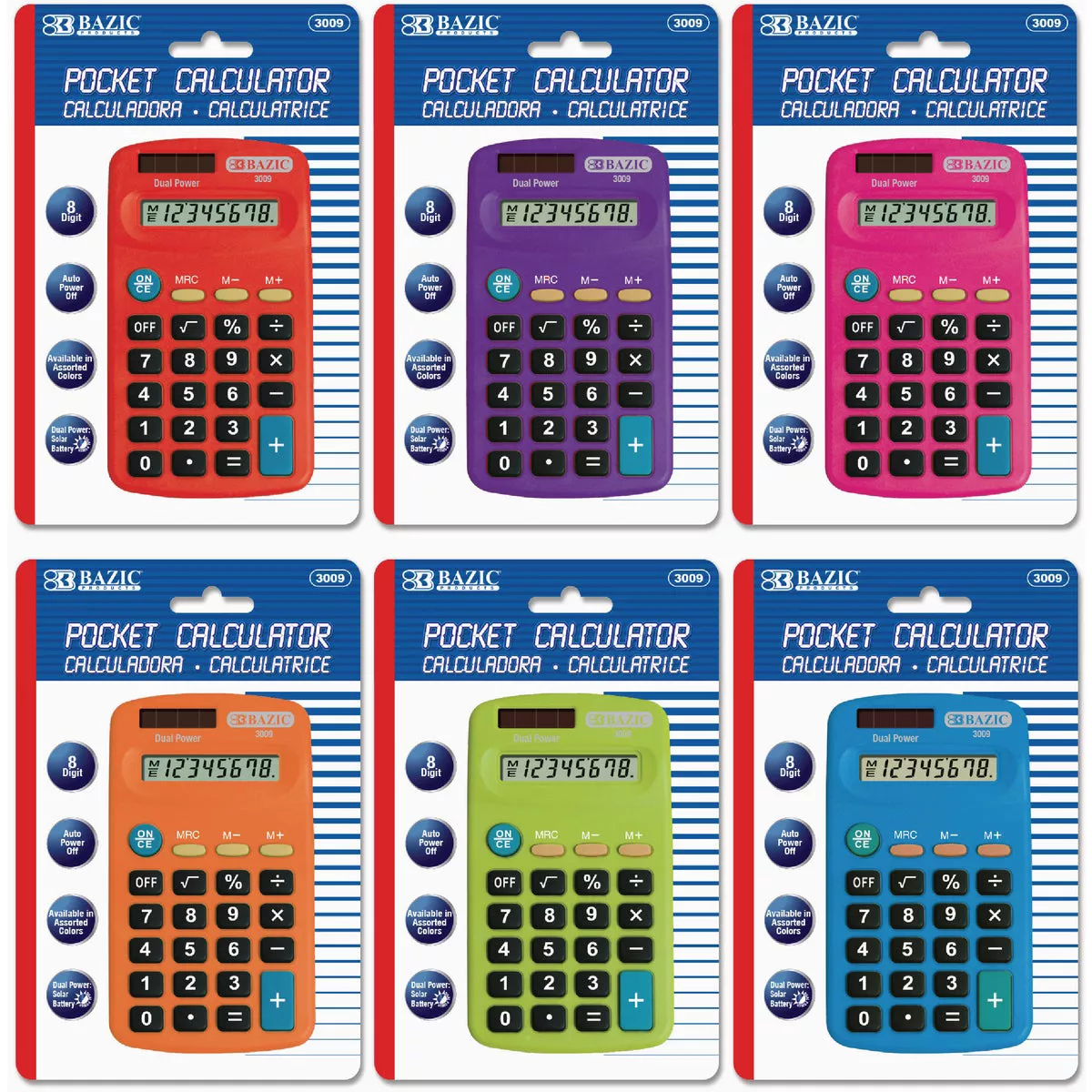 Bazic Products Pocket Size 8-Digit Calculator