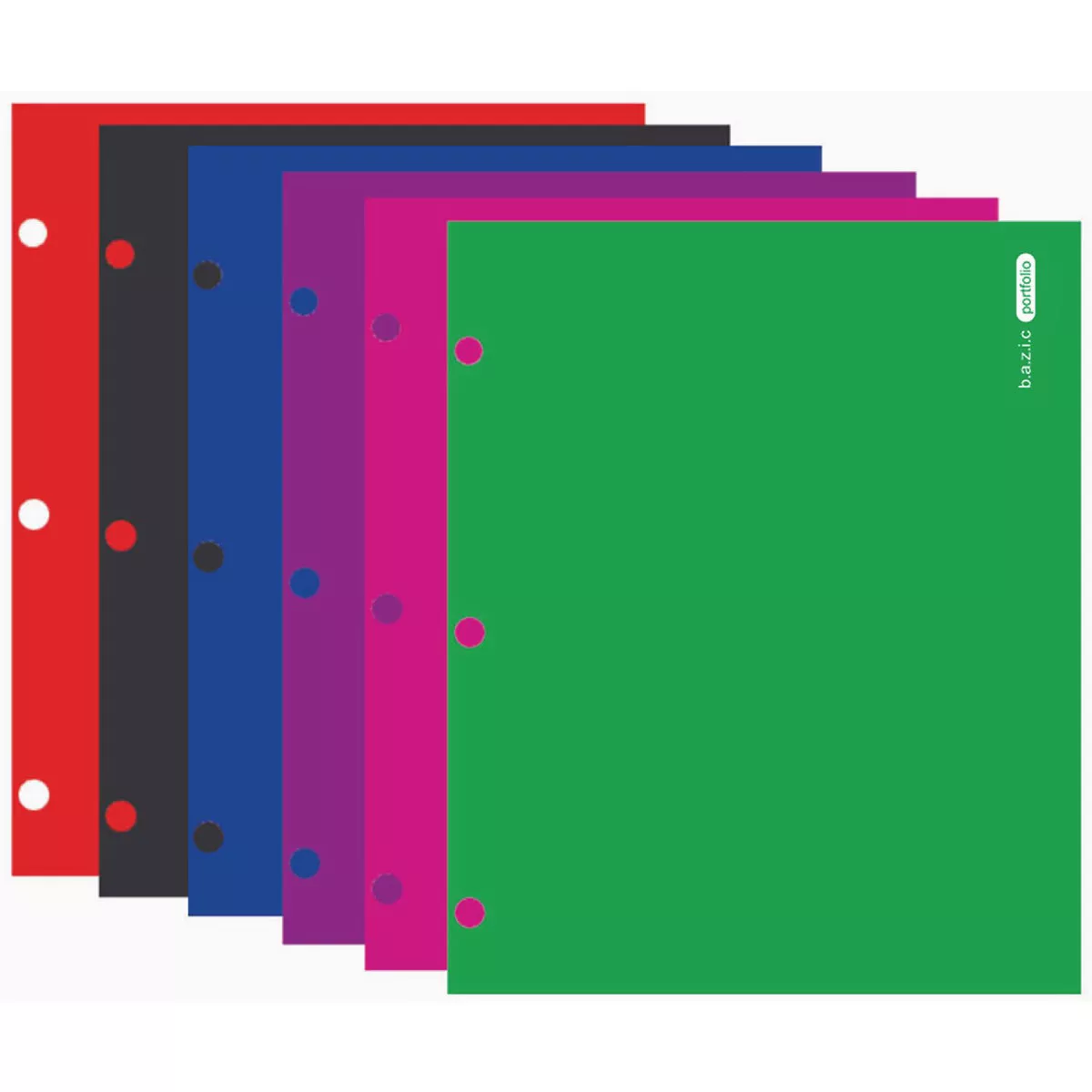 Bazic Products Laminated Bright Glossy Color 2-Pockets Portfolios