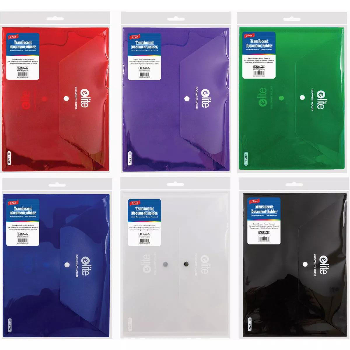 Bazic Products Elite Letter Size Document Holders (2-Pack)