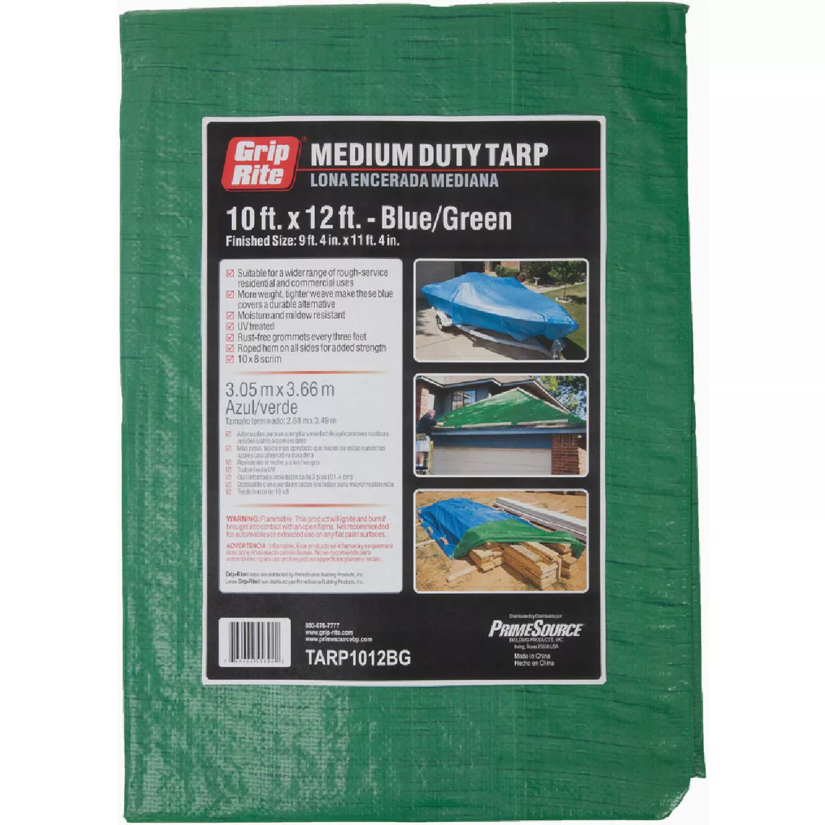 Grip-Rite Green/Brown Plastic 16 Ft. x 20 Ft. General Purpose Poly Tarp-