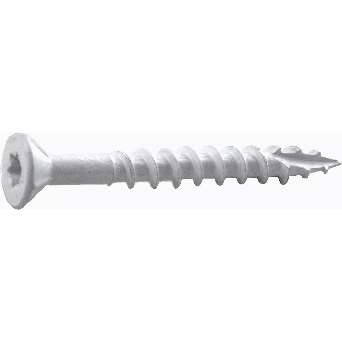 Grip-Rite PrimeGuard Plus #8 x 1-5/8 In. White Star Wood Deck Screw (0.5 Lb.)