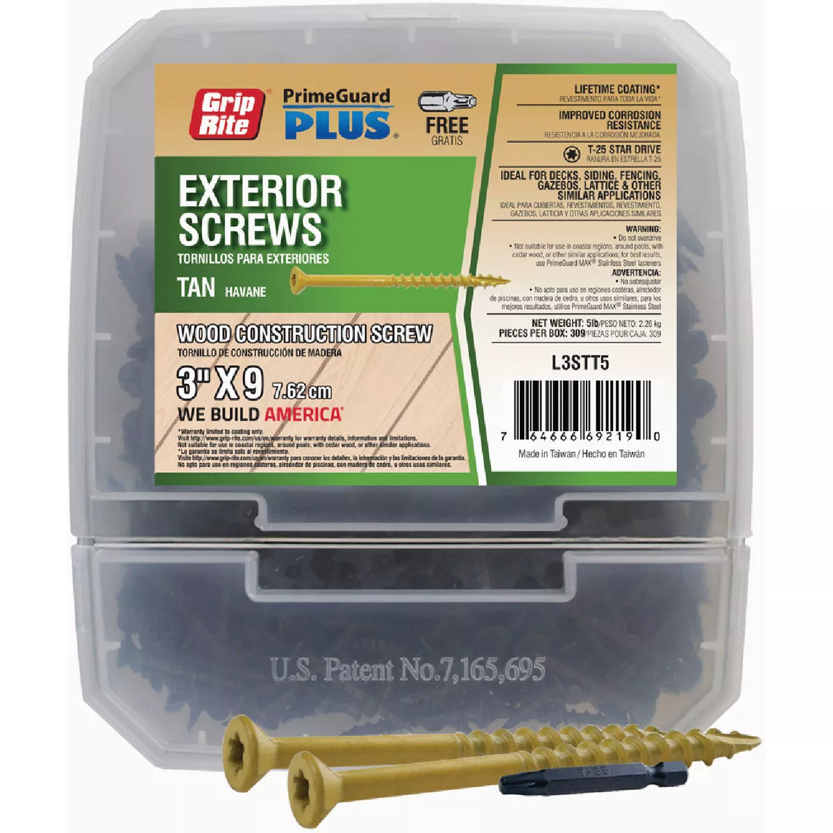 Grip-Rite PrimeGuard Plus #9 x 3 In. Tan Star Wood Deck Screw (5 Lb.)- - photo 2