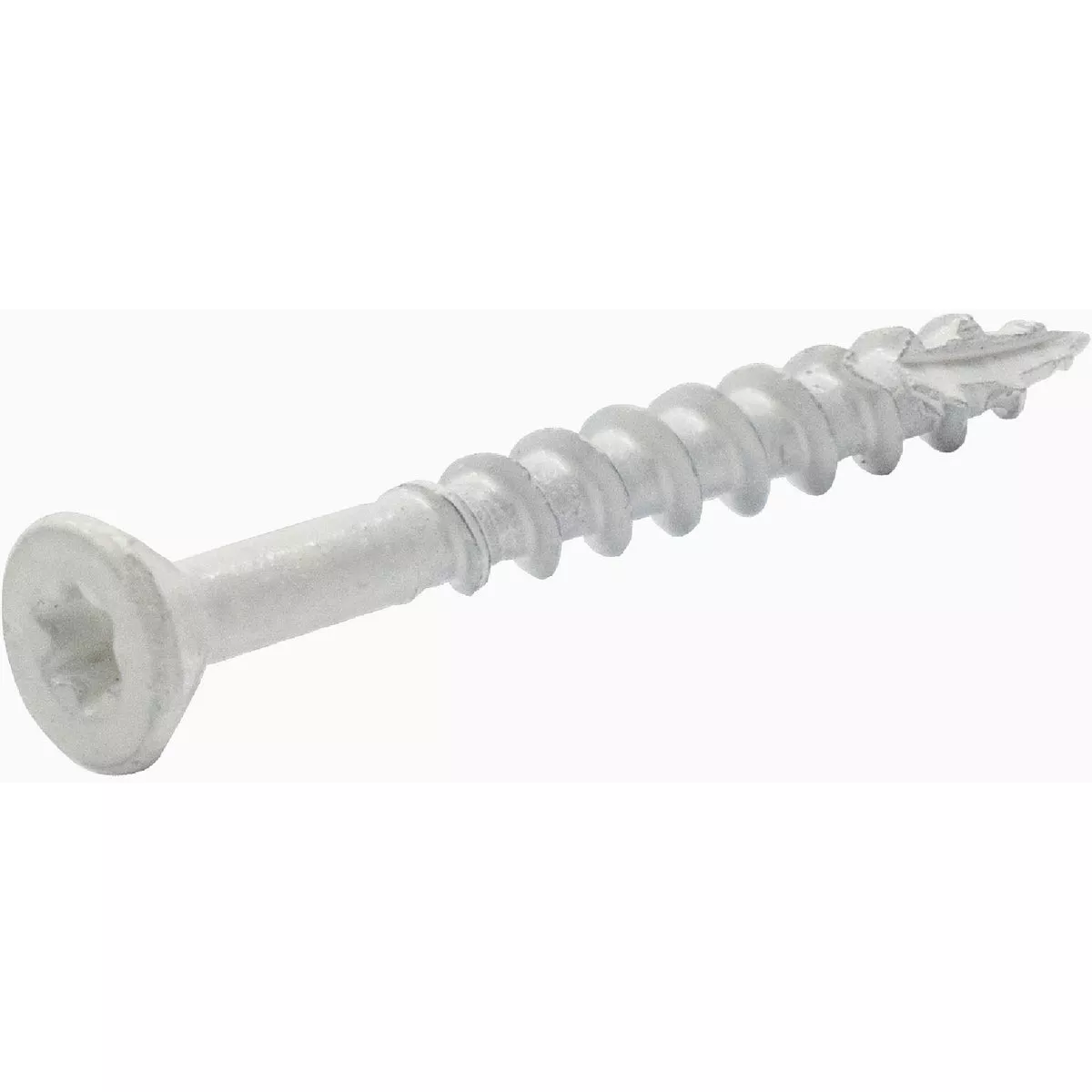 Grip-Rite PrimeGuard Plus #8 x 1-5/8 In. White Star Wood Deck Screw (1 Lb.)