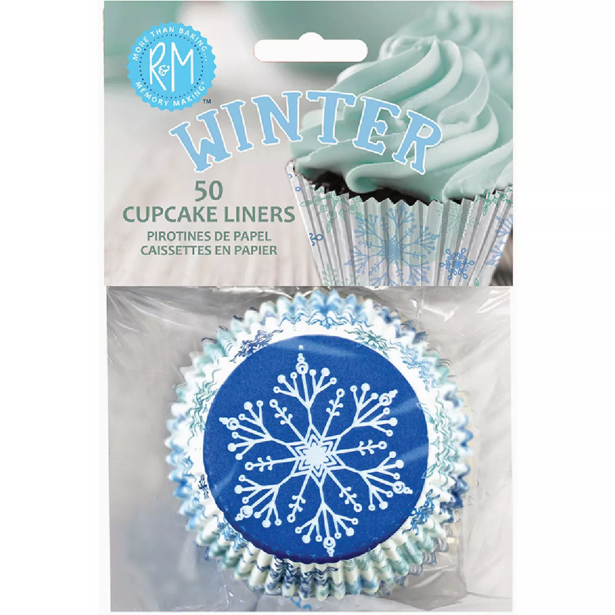 R&M Snowflake Cupcake/Muffin Baking Cups (50-Count)