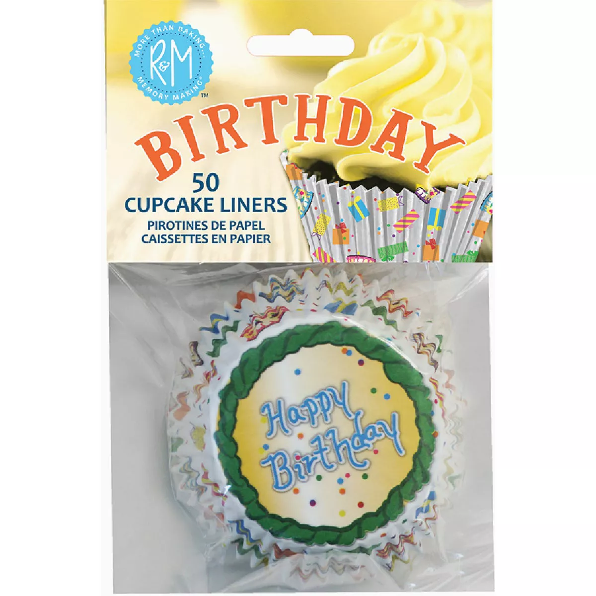 R&M Birthday Cupcake/Muffin Baking Cups (50-Count)