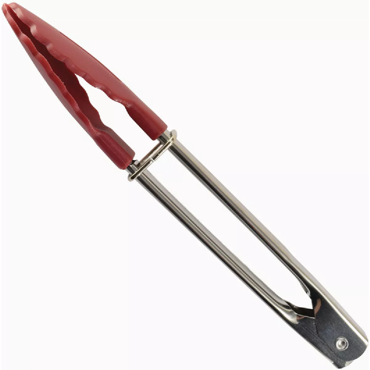 R&M 7 In. Stainless Steel and Plastic Red Mini Serving Tongs