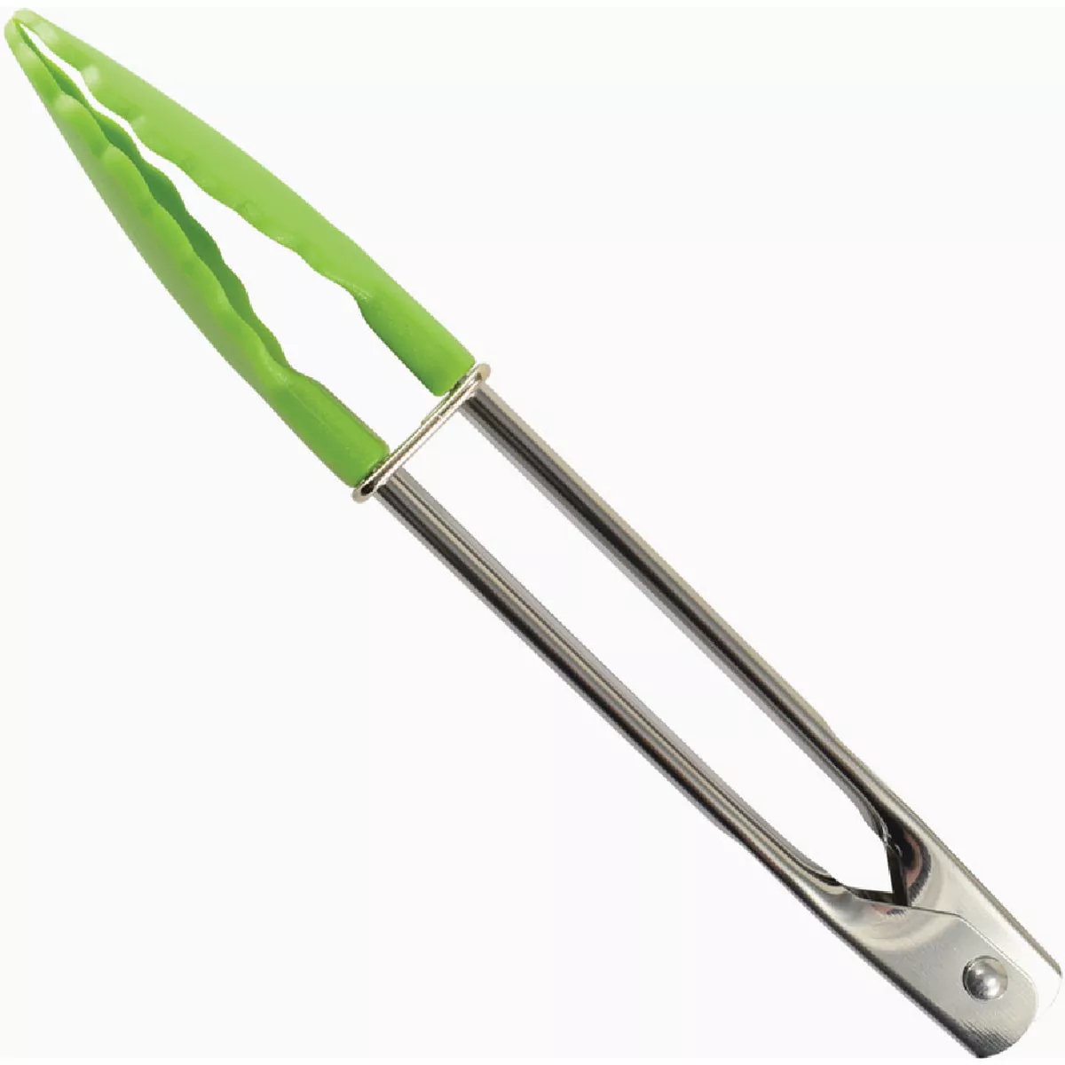 R&M 7 In. Stainless Steel and Plastic Green Mini Serving Tongs
