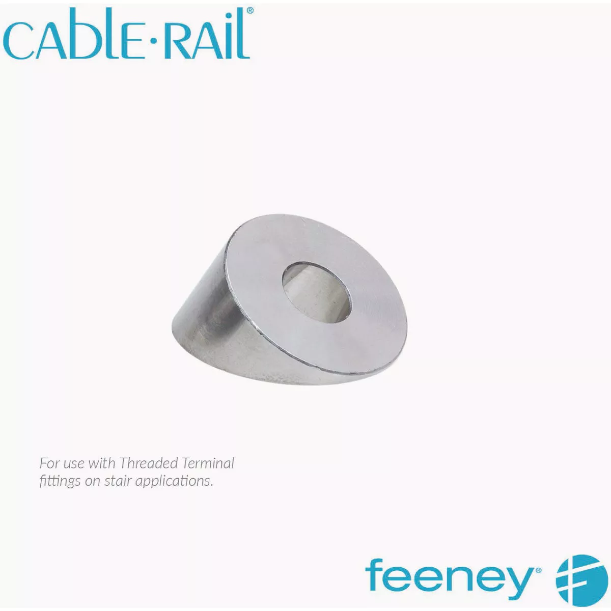 Feeney CableRail 1/8 In. Threaded Terminal Beveled Washer (4-Pack)
